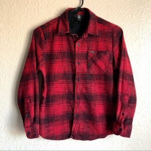 Volcom Boys Button Up Flannel Shirt